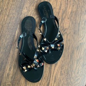Valentino Garavani Rockstud PVC Flat Thong Sandals